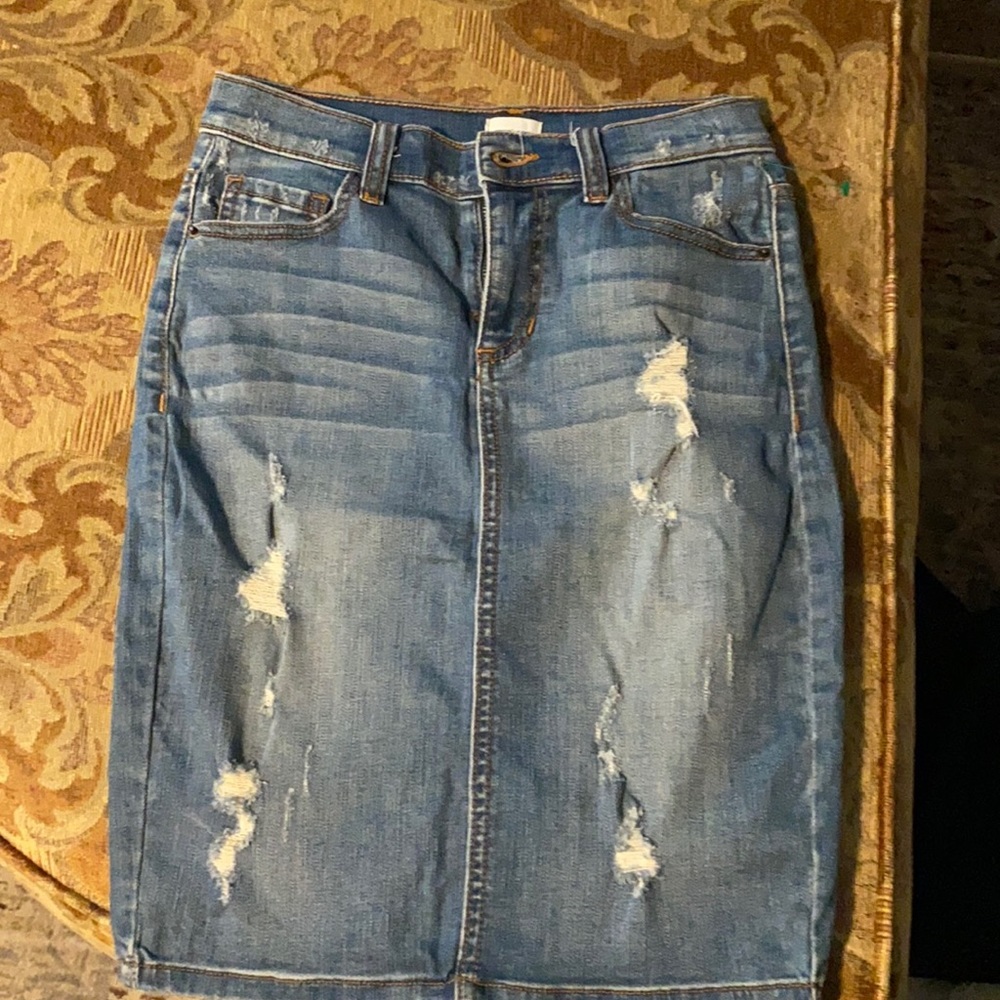 Sneak Peek Jean Pencil Skirt